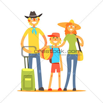 Family Of Three Tourists