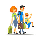 Travelling Family Going On Vacation