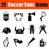 Set of soccer fans icons