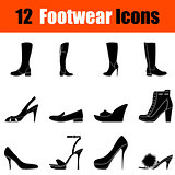 Set of woman's  footwear icons