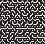 Vector Seamless Rounded Lines Memphis Jumble Pattern