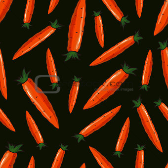 vector seamless cartoon pattern of carrots