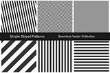 Striped patterns. Seamless vector collection.