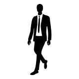 silhouette of business man in motion