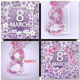 Vector card for 8 march. International Women Day