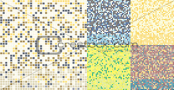 Abstract square pixel mosaic background. Seamless colorful tiles pattern.
