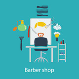 Barber shop flat design
