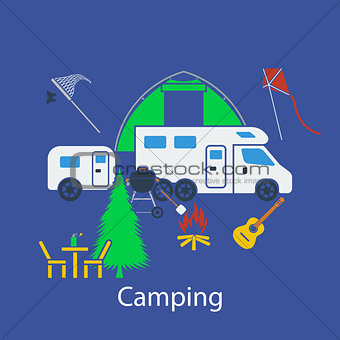 Camping flat design