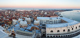 Venice city (Italy) sunset top view.