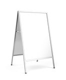 Advertising stand on white background