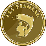 Fly Fishing Gold Coin Retro