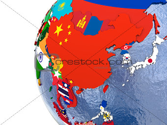 Political east Asia map