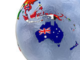 Political Australasia map