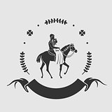 Couple rides a horse symbol