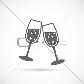 Glasses champagne icon