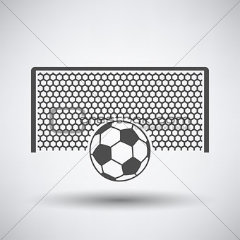 Soccer gate with ball on penalty point  icon