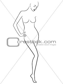 Abstract graceful female figure