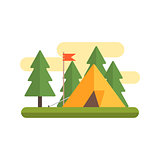 Tent In Woods Illustration