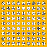 Set of Eighty Vector Minimalistic Line Geometric  Round Icons