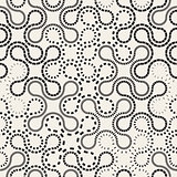 Vector Seamless Black and White Rounded Dash Line Cross Pattern