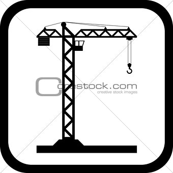 Tower crane - Vector icon isolated