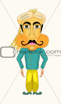 Indian man stylized . vector illustration