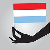 Hand with flag Luxembourg