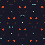 Cute seamless pattern with hand drawn fox