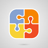 Jigsaw puzzle icon - teamwork symbol