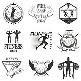 Set of vintage sports emblems