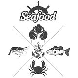 Set seafood symbols