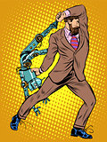 Cyclops businessman against a robot