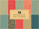 Set of Ten Vector Seamless Organic Rounded  Patterns