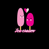 Funny love with ice cream 