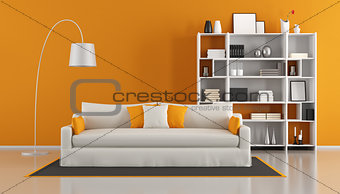 Orange modern living room