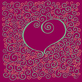 card with heart and curl pattern