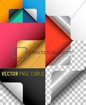 Vector Paper Page Curl Set