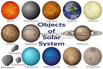 Space Objects of Solar System Set