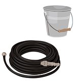 Garden set with hose and bucket