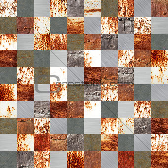 Seamless background with old metal patterns
