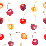 seamless pattern with cherries and sweet cherries 