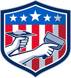Drywall Repair Service American Flag Shield Retro