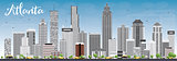 Atlanta Skyline with Gray Buildings and Blue Sky. 