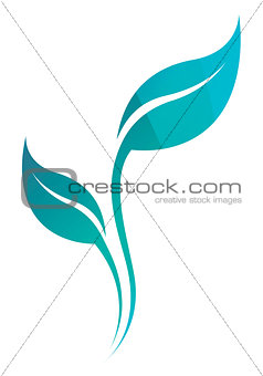 Vector stylized silhouette of spring  tree leaf isolated