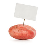 potato with price tag isolated