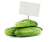 Cucumbers with blank price tag