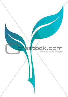 Vector stylized silhouette of spring  tree leaf isolated