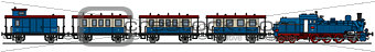 Classic blue steam train