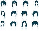 Set of woman's hairstyles icons