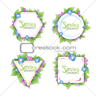 Set of floral spring banners